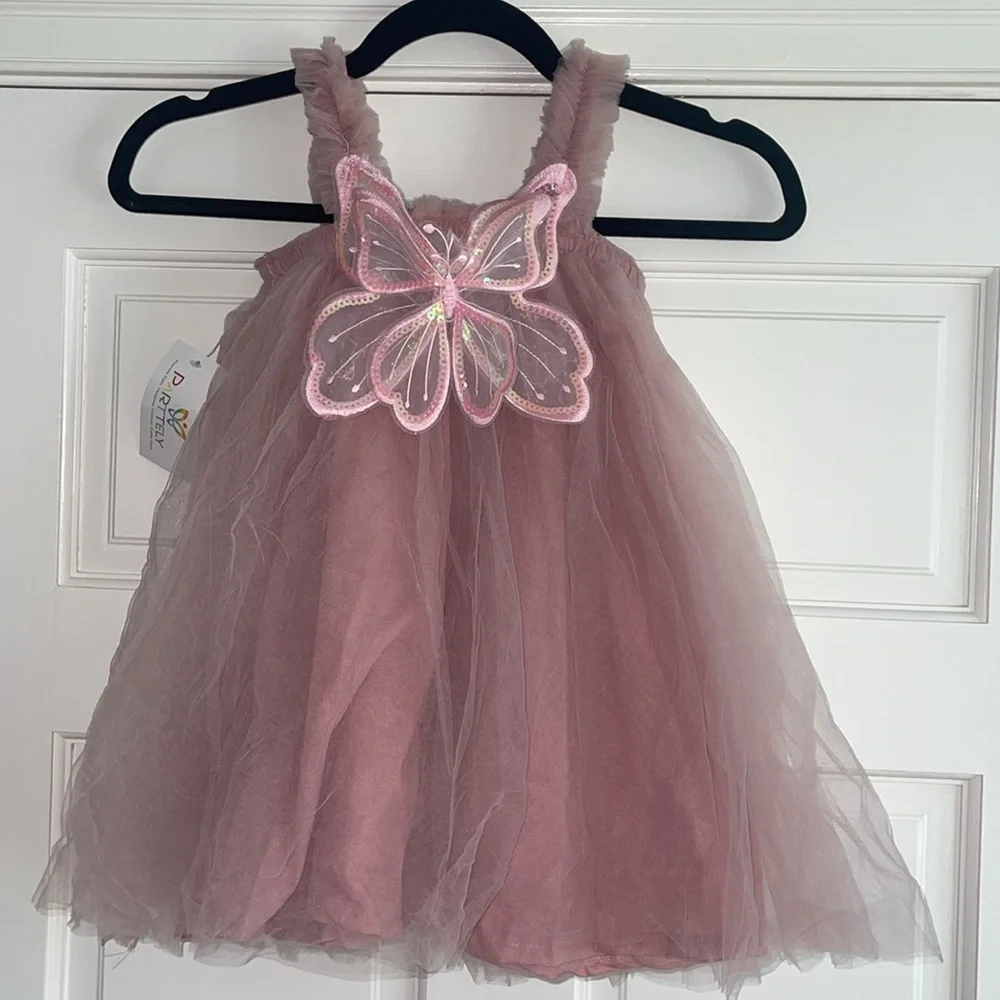 Girl Birthday Outfit Dress Butterfly Dress Fairy Dress Toddler pageant wedding